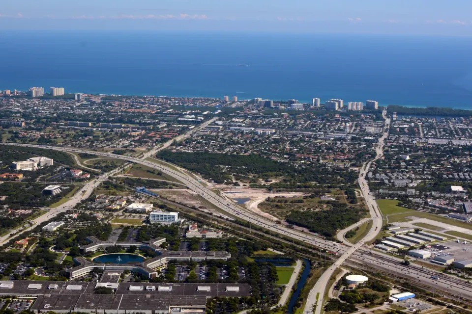 An aerial view of North Boca Raton, Florida.