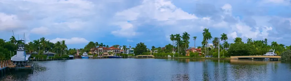 A canal near Royal Palm Drive in Fort Lauderdale, Florida.