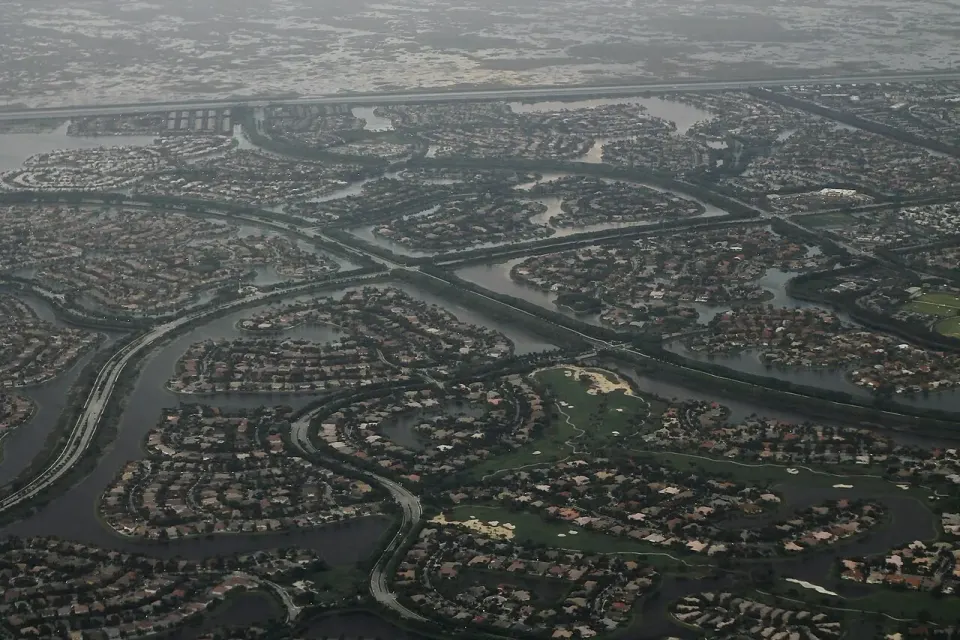 An aerial view of Weston, Florida.